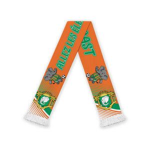 Ivory Coast 2026 Football Soccer Scarf Cote d'Ivoire Allez Les Elephants