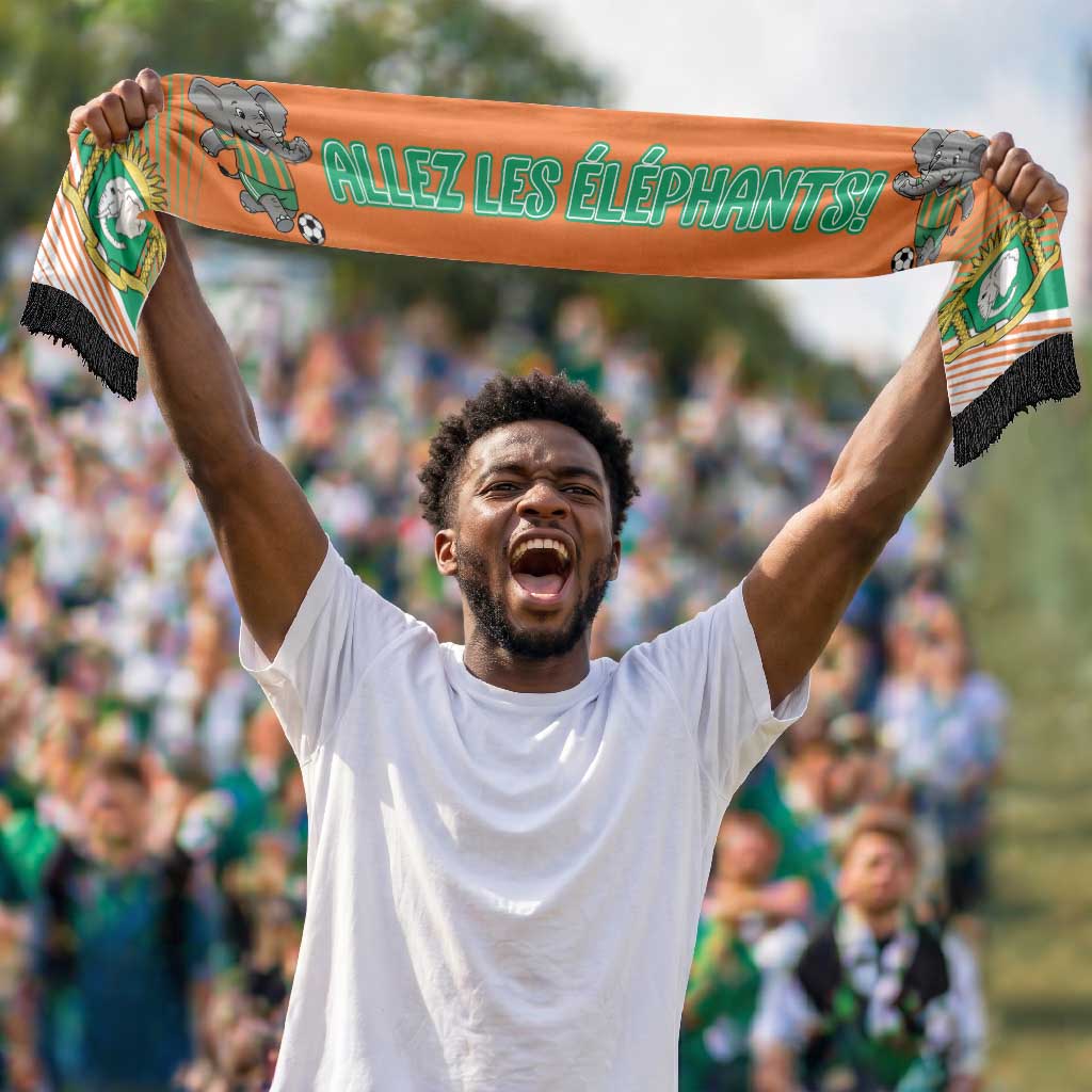 Ivory Coast 2026 Football Soccer Scarf Cote d'Ivoire Allez Les Elephants