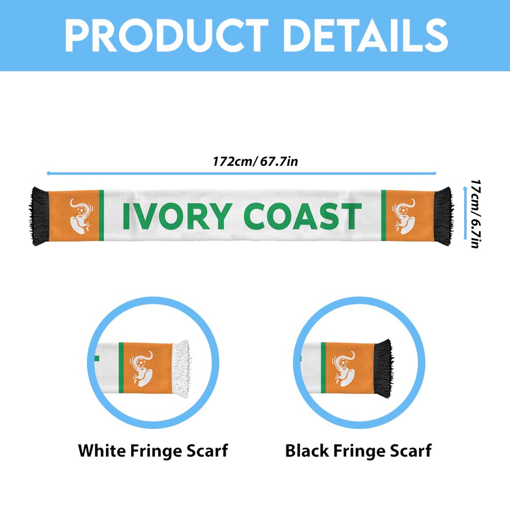 Ivory Coast Football 2026 Soccer Scarf Go Les Elephants