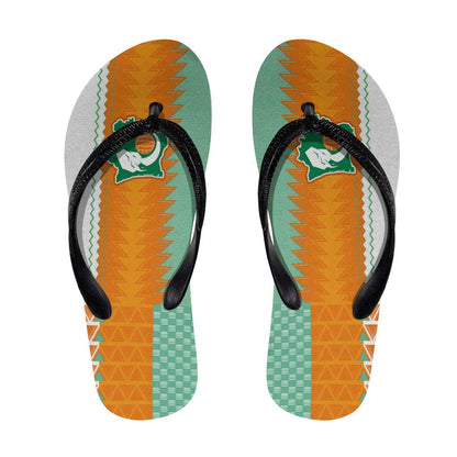 Ivory Coast Football Flip Flops Côte d'Ivoire-Tribal Sporty Style - African Pride
