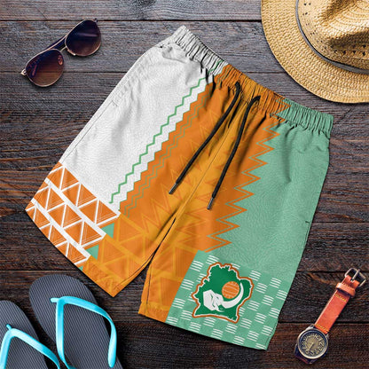 Ivory Coast Football Shorts for Men Côte d'Ivoire-Tribal Sporty Style - African Pride