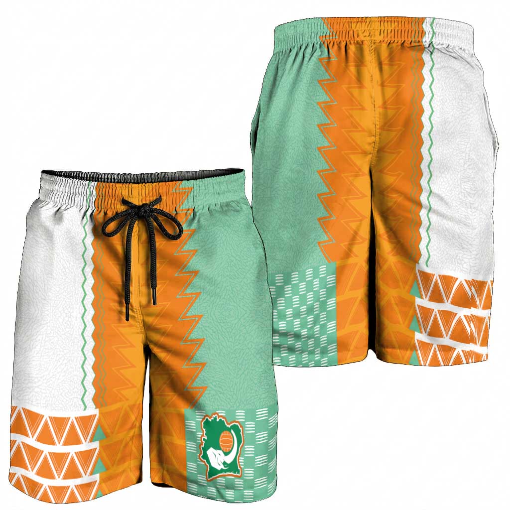 Ivory Coast Football Shorts for Men Côte d'Ivoire-Tribal Sporty Style - African Pride