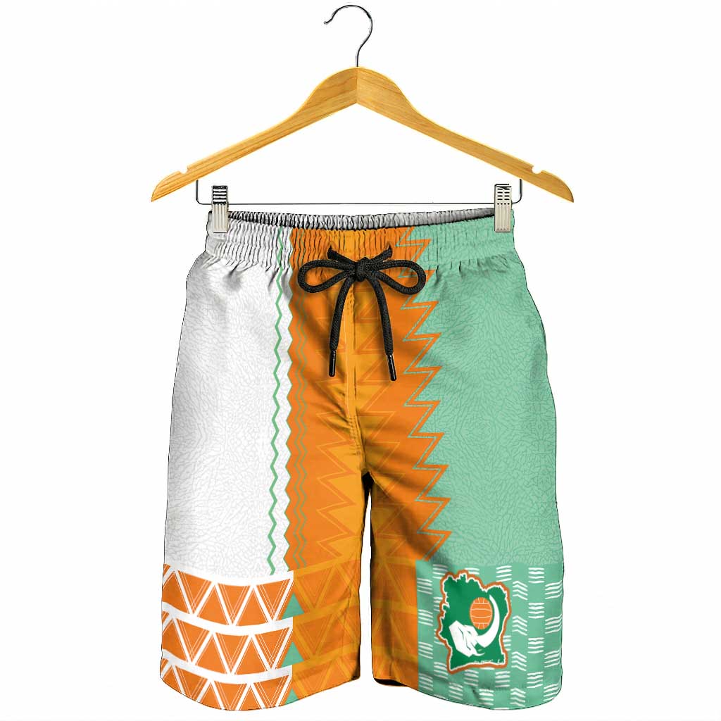 Ivory Coast Football Shorts for Men Côte d'Ivoire-Tribal Sporty Style - African Pride
