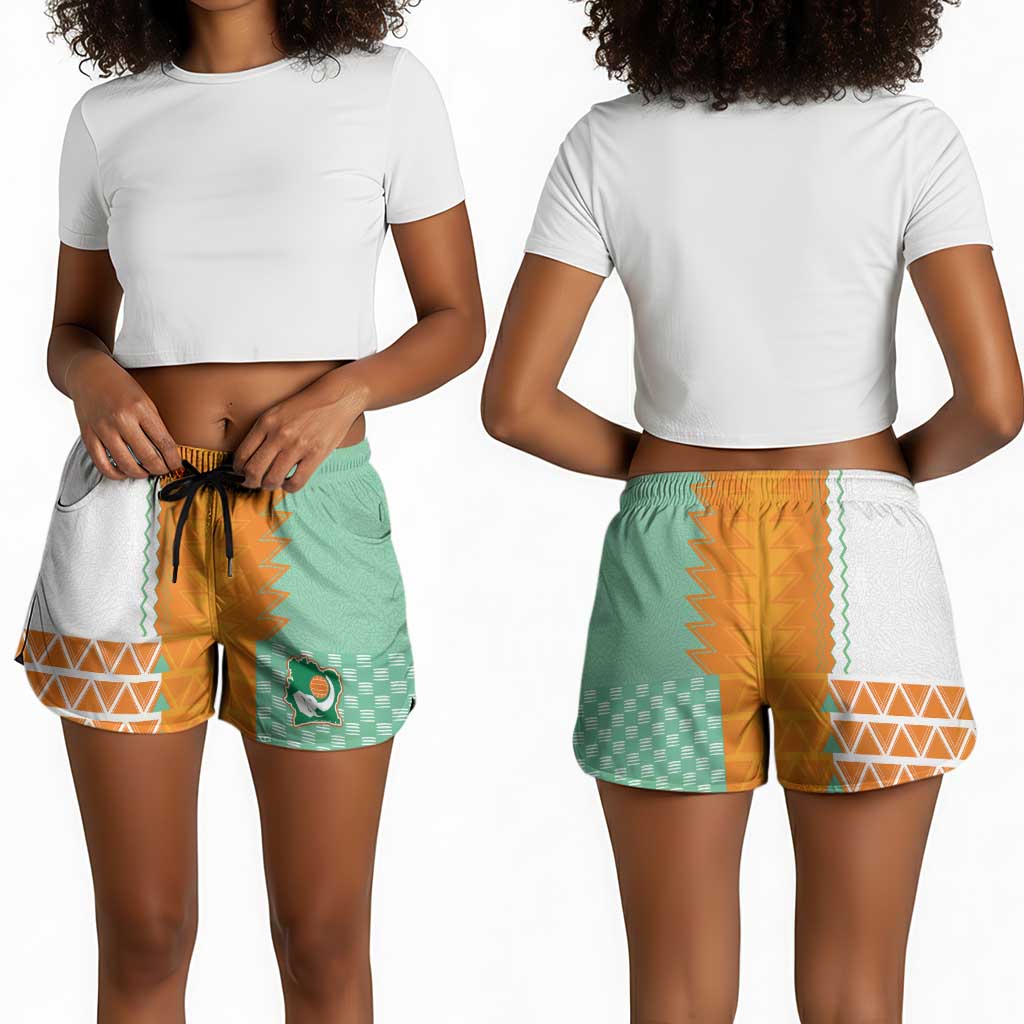 Ivory Coast Football Shorts for Women Côte d'Ivoire-Tribal Sporty Style - African Pride