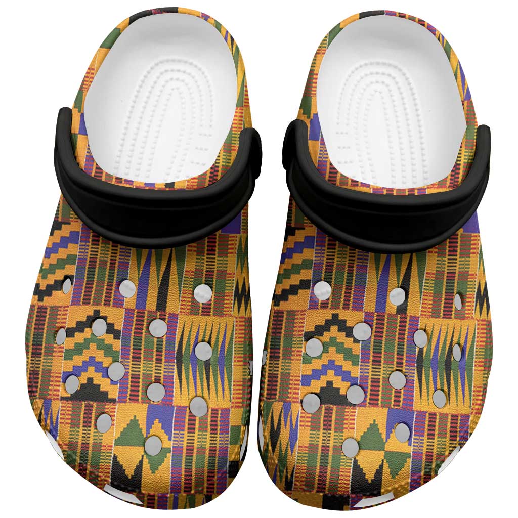 Kente African Pattern Clogs Shoes - African Pride