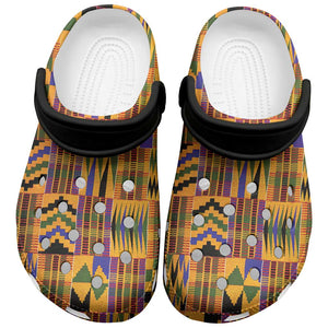 Kente African Pattern Clogs Shoes - African Pride