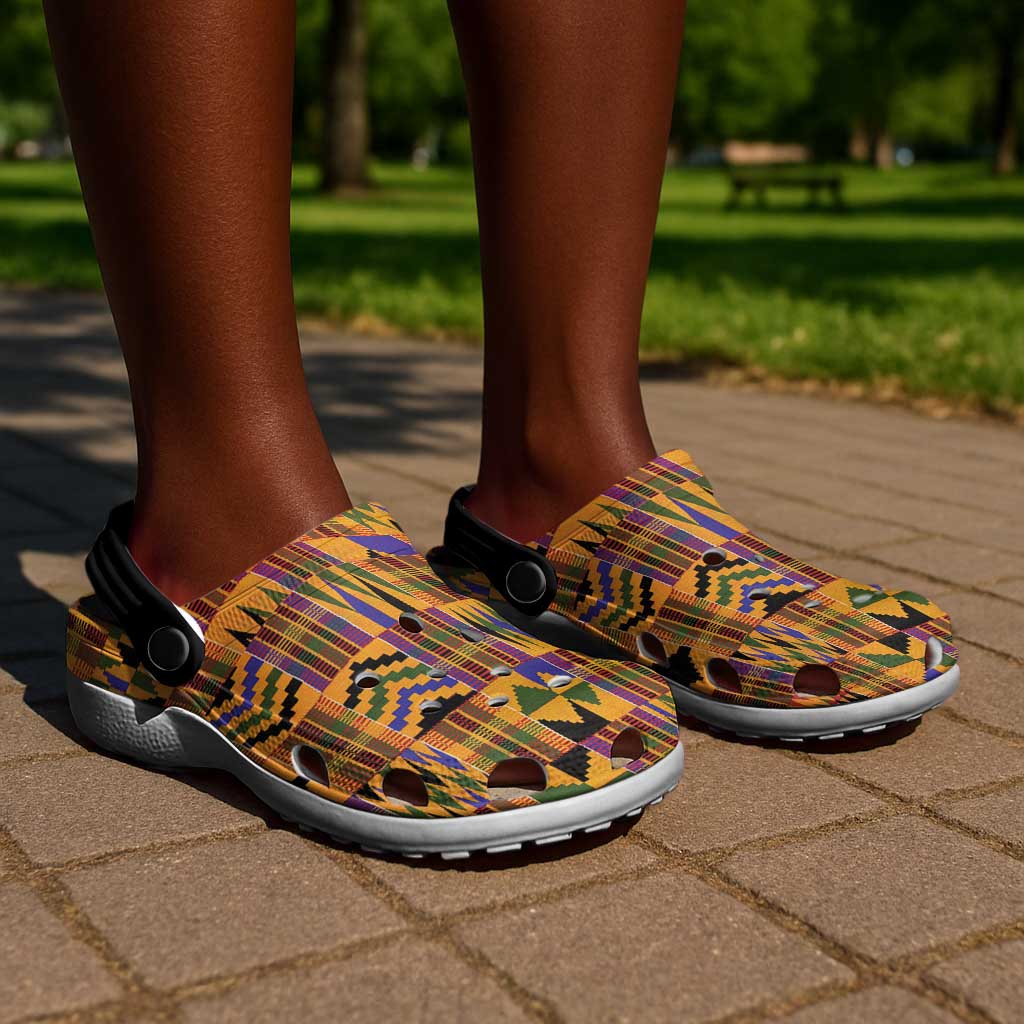 Kente African Pattern Clogs Shoes - African Pride