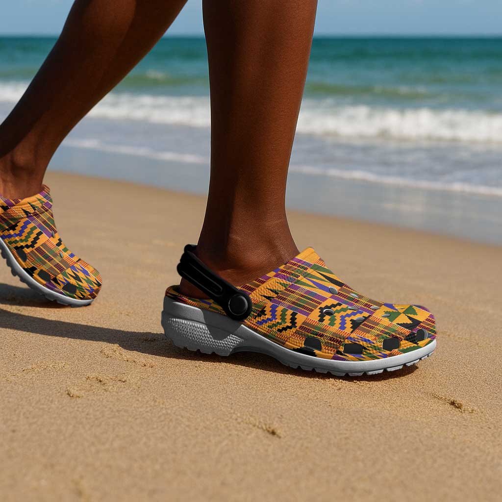 Kente African Pattern Clogs Shoes - African Pride