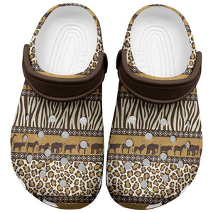 Leopards and Zebra Skins Clogs Shoes Mix African Pattern - African Pride