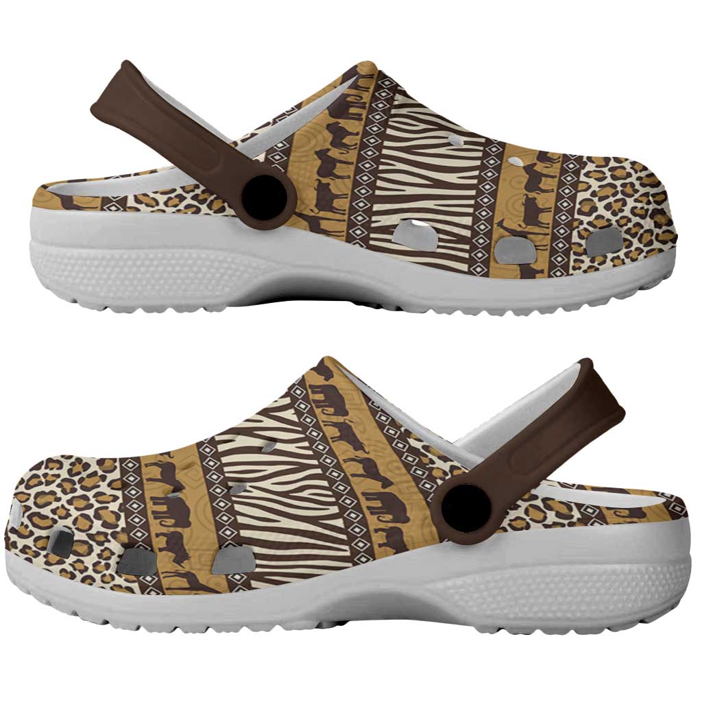 Leopards and Zebra Skins Clogs Shoes Mix African Pattern - African Pride