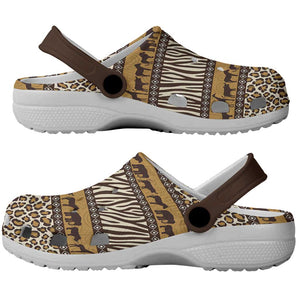 Leopards and Zebra Skins Clogs Shoes Mix African Pattern - African Pride