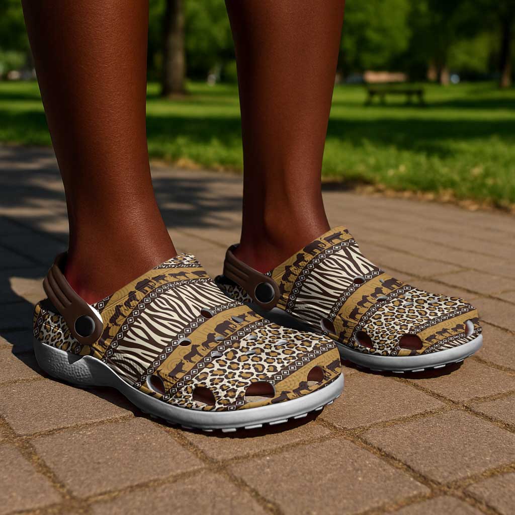 Leopards and Zebra Skins Clogs Shoes Mix African Pattern - African Pride