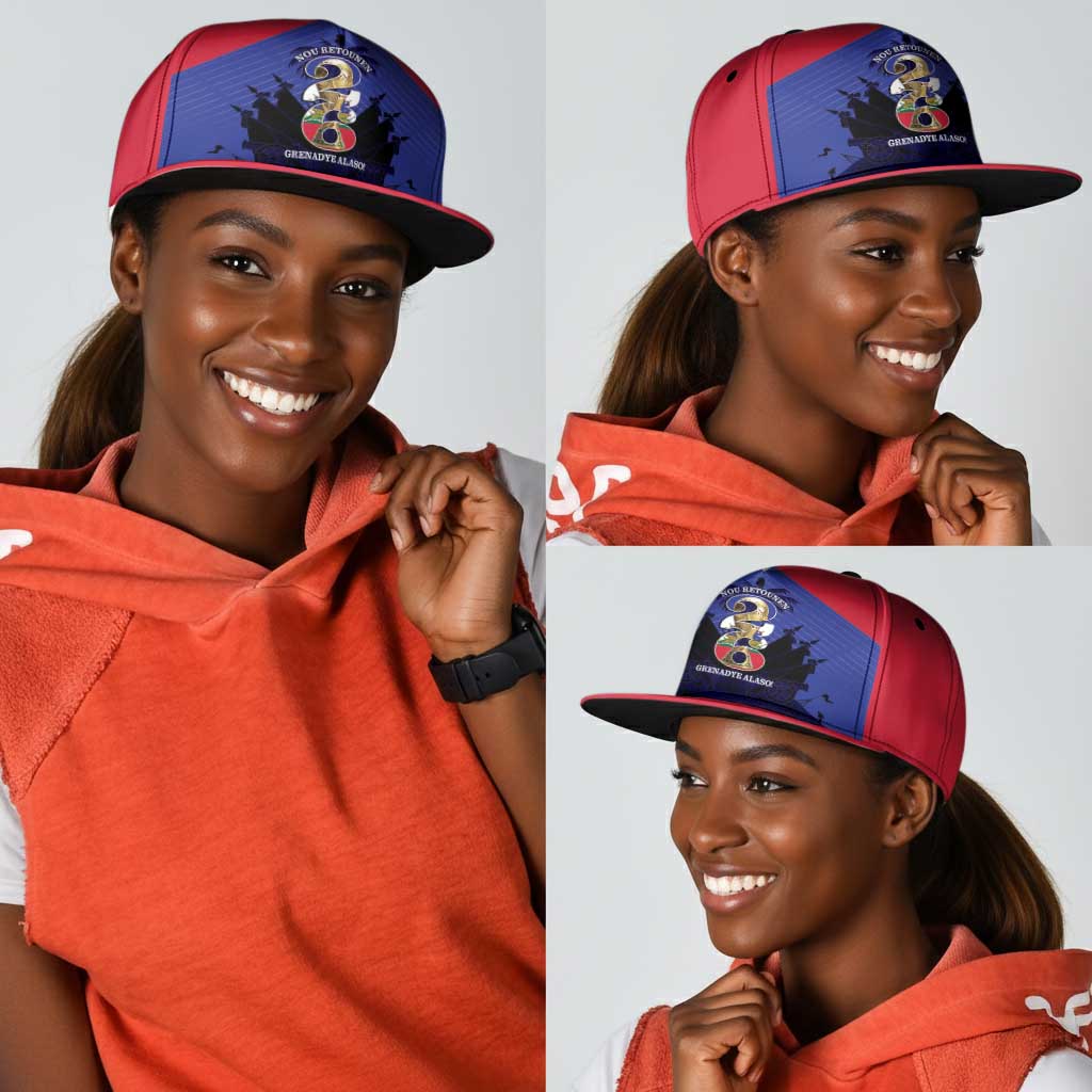 Les Grenadiers Haiti Football Snapback Cap 2026 Nou Retounen Blue Version - African Pride