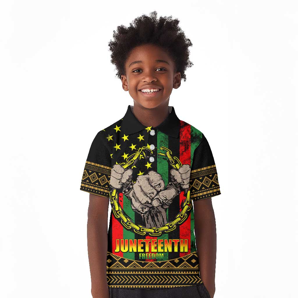 Juneteenth Celebration 2024 Kid Polo Shirt Black History June 19