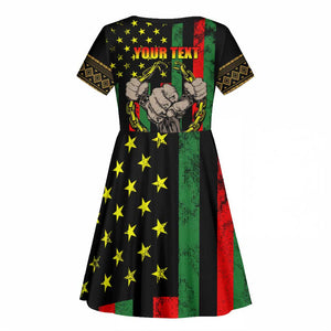 Juneteenth Celebration 2024 Kid Short Sleeve Dress Black History June 19