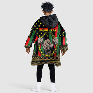 Juneteenth Celebration 2024 KId Wearable Blanket Hoodie Black History June 19