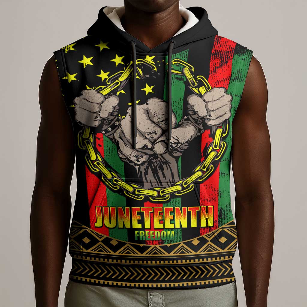 Juneteenth Celebration 2024 Sleeveless Hoodie Black History June 19 - African Pride