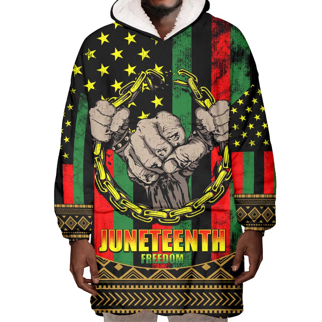 Juneteenth Celebration 2024 Wearable Blanket Hoodie Black History June 19