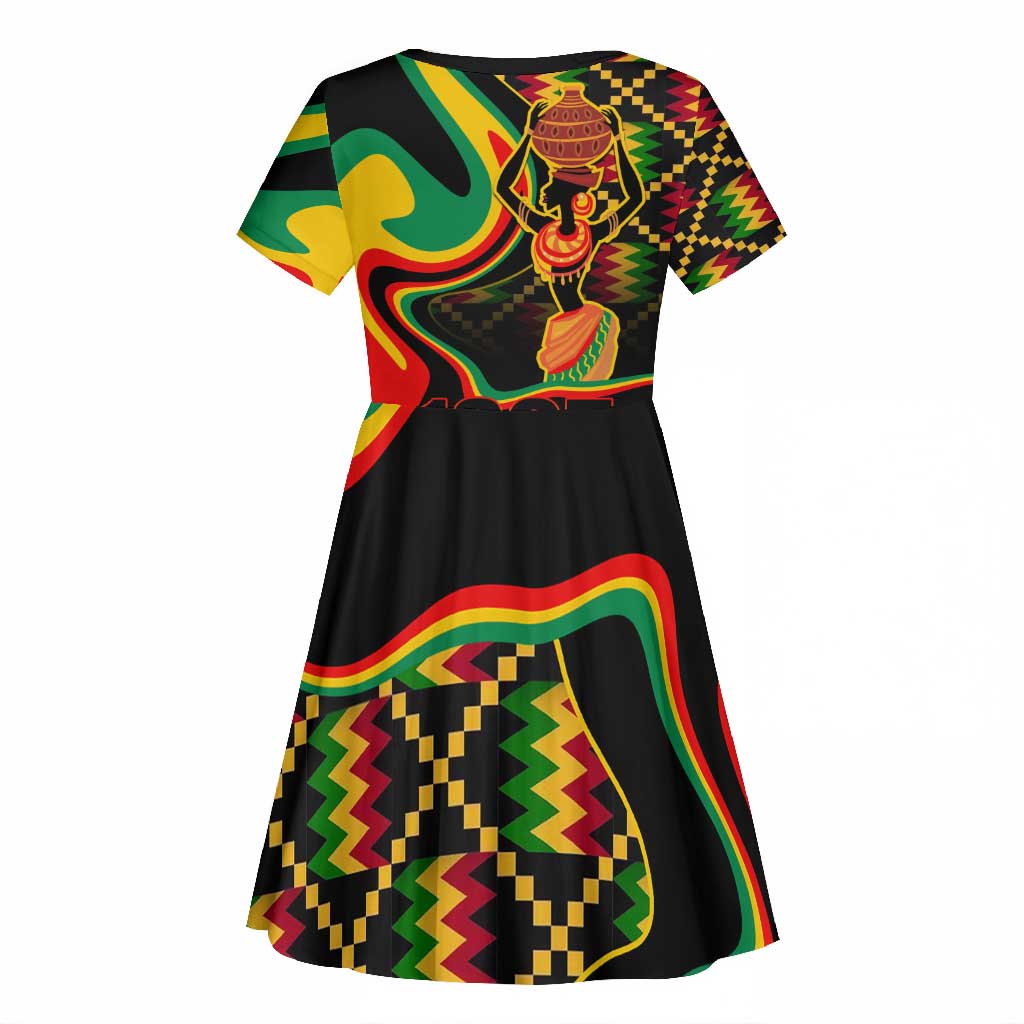 Juneteenth 2024 Kid Short Sleeve Dress 1865 Freedom Day Anniversary