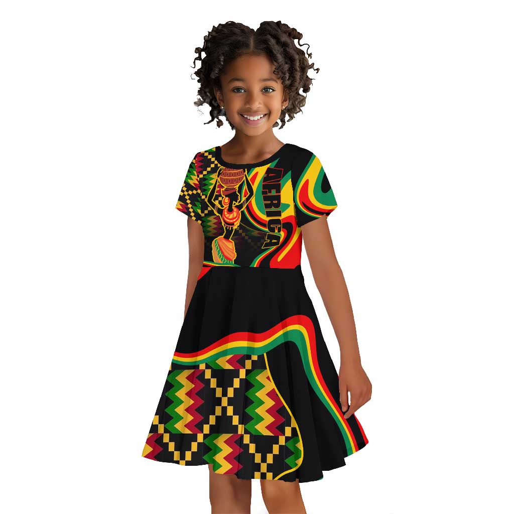 Juneteenth 2024 Kid Short Sleeve Dress 1865 Freedom Day Anniversary