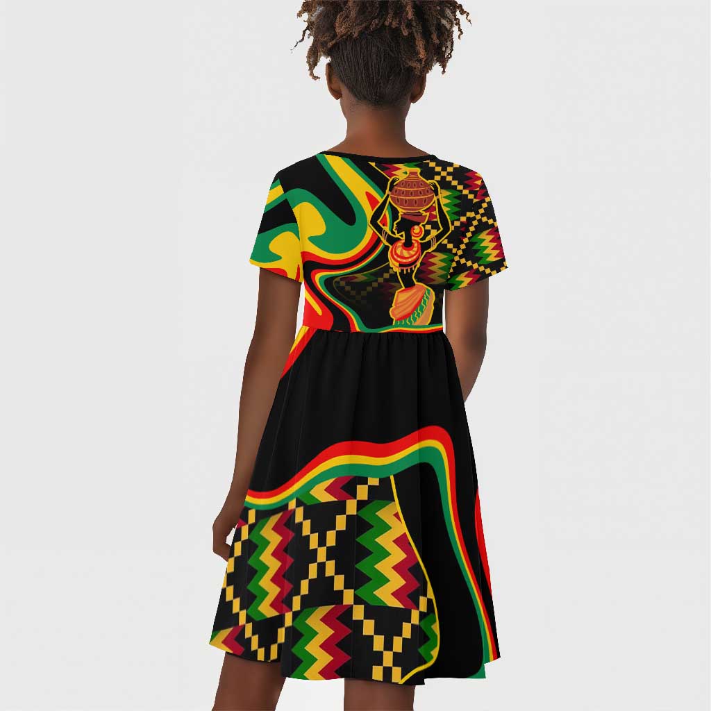 Juneteenth 2024 Kid Short Sleeve Dress 1865 Freedom Day Anniversary