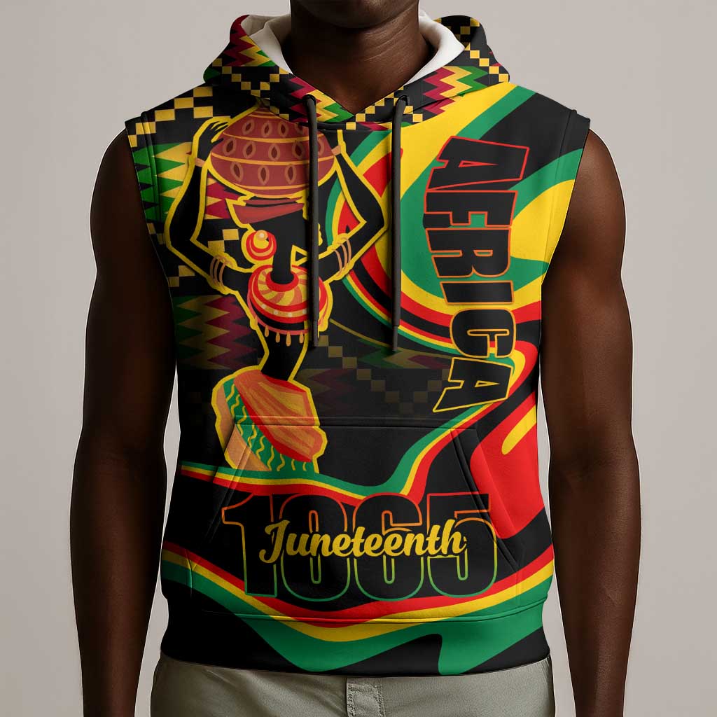 Juneteenth 2024 Sleeveless Hoodie 1865 Freedom Day Anniversary - African Pride