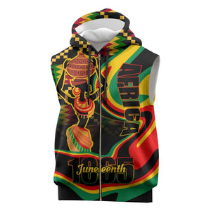 Juneteenth 2024 Sleeveless Zip Hoodie 1865 Freedom Day Anniversary - African Pride