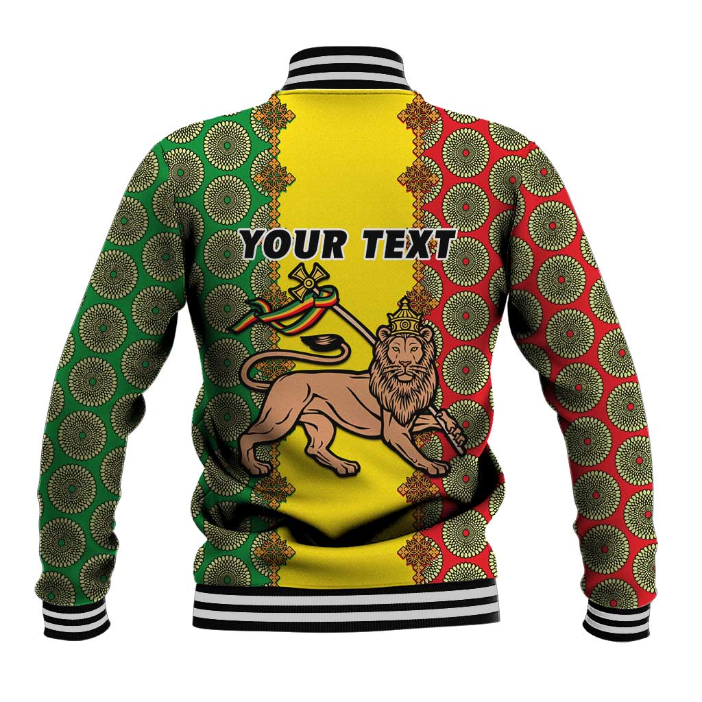Personalized Ethiopia Baseball Jacket with Lion of Judah and African Pattern Design LT01
