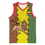 Personalized Ethiopia Basketball Jersey with Lion of Judah and African Pattern Design - African Pride
