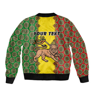Personalized Ethiopia Bomber Jacket with Lion of Judah and African Pattern Design