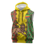 Personalized Ethiopia Sleeveless Hoodie with Lion of Judah and African Pattern Design - African Pride