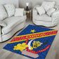 Congo DR Area Rug Coat Of Arms Leopard Pattern