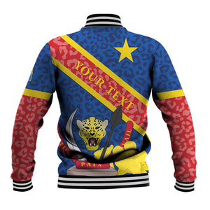 Congo DR Baseball Jacket Coat Of Arms Leopard Pattern LT01