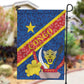 Congo DR Garden Flag Coat Of Arms Leopard Pattern