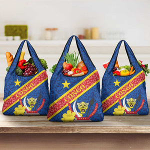 Congo DR Grocery Bag Coat Of Arms Leopard Pattern