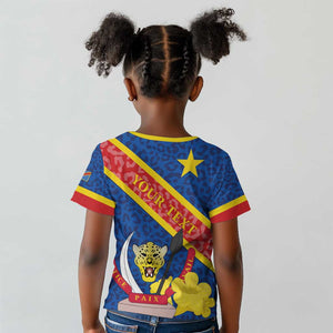 Congo DR Kid T shirt Coat Of Arms Leopard Pattern