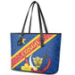 Congo DR Leather Tote Bag Coat Of Arms Leopard Pattern