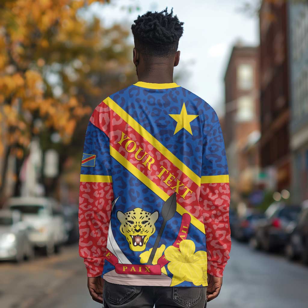 Congo DR Long Sleeve Shirt Coat Of Arms Leopard Pattern LT01