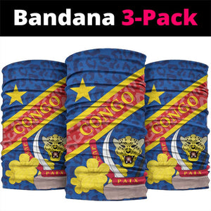 Congo DR Neck Gaiter Coat Of Arms Leopard Pattern LT01