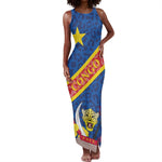 Congo DR Tank Maxi Dress Coat Of Arms Leopard Pattern