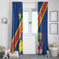 Congo DR Window Curtain Coat Of Arms Leopard Pattern