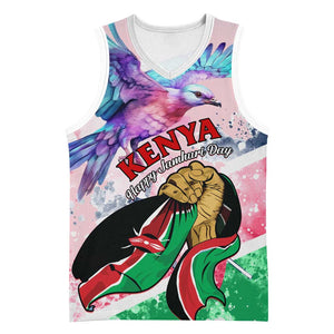 Personalized Kenya Independence Day Basketball Jersey with Lilac Breasted Roller - Unique Version - African Pride