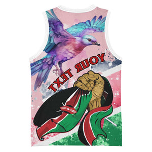Personalized Kenya Independence Day Basketball Jersey with Lilac Breasted Roller - Unique Version - African Pride