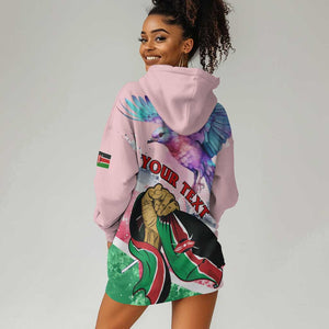Personalized Kenya Independence Day Hoodie Dress with Lilac Breasted Roller - Unique Version