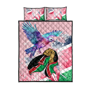 Kenya Independence Day Quilt Bed Set with Lilac Breasted Roller - Unique Version