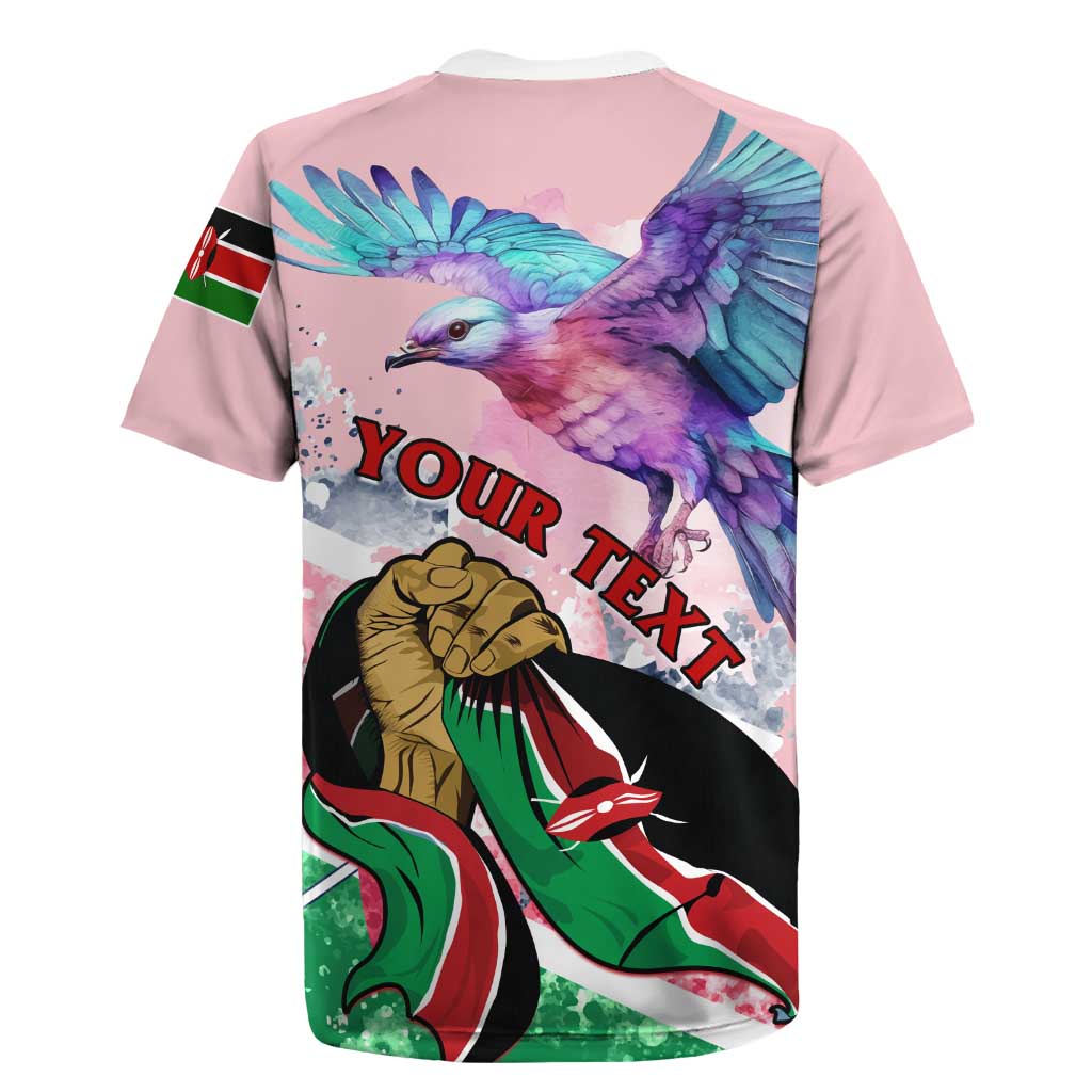 Personalized Kenya Independence Day Rugby Jersey with Lilac Breasted Roller - Unique Version