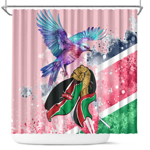 Kenya Independence Day Shower Curtain with Lilac Breasted Roller - Unique Version