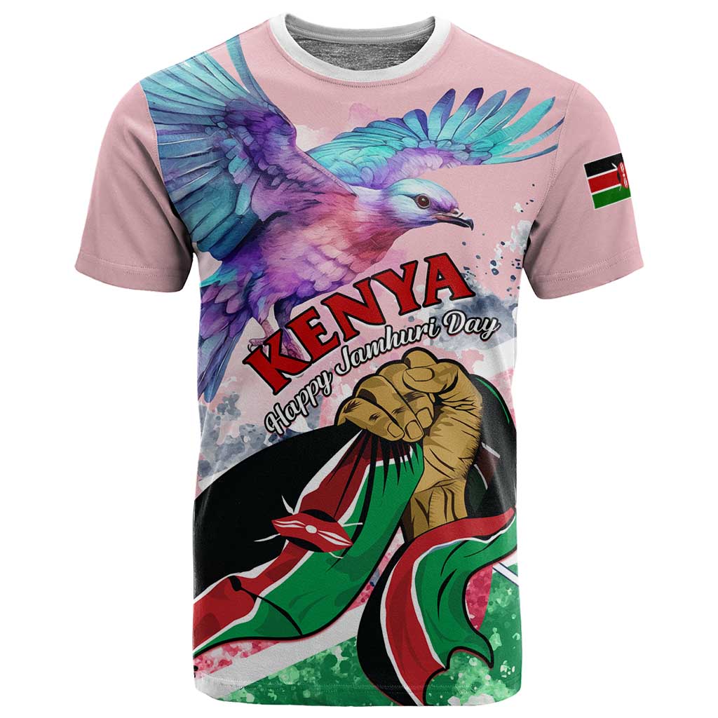 Personalized Kenya Independence Day T shirt with Lilac Breasted Roller - Unique Version