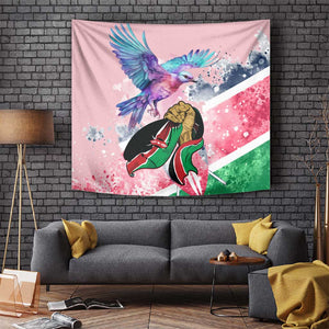 Kenya Independence Day Tapestry with Lilac Breasted Roller - Unique Version