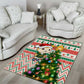 South Africa Rugby Christmas Area Rug with Cute Springbok and Christmas Tree